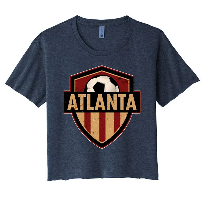 Vintage Atlanta GA USA Soccer Shield Logo Women's Crop Top Tee