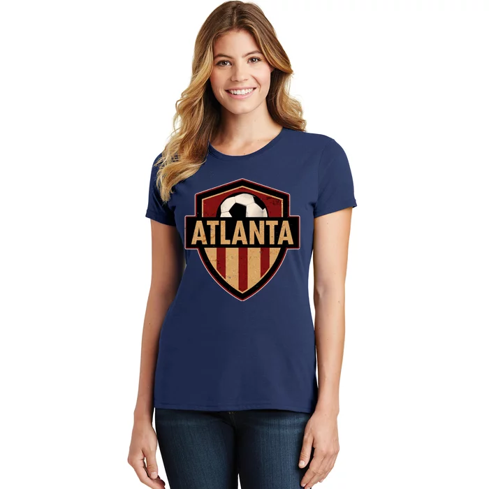 Vintage Atlanta GA USA Soccer Shield Logo Women's T-Shirt