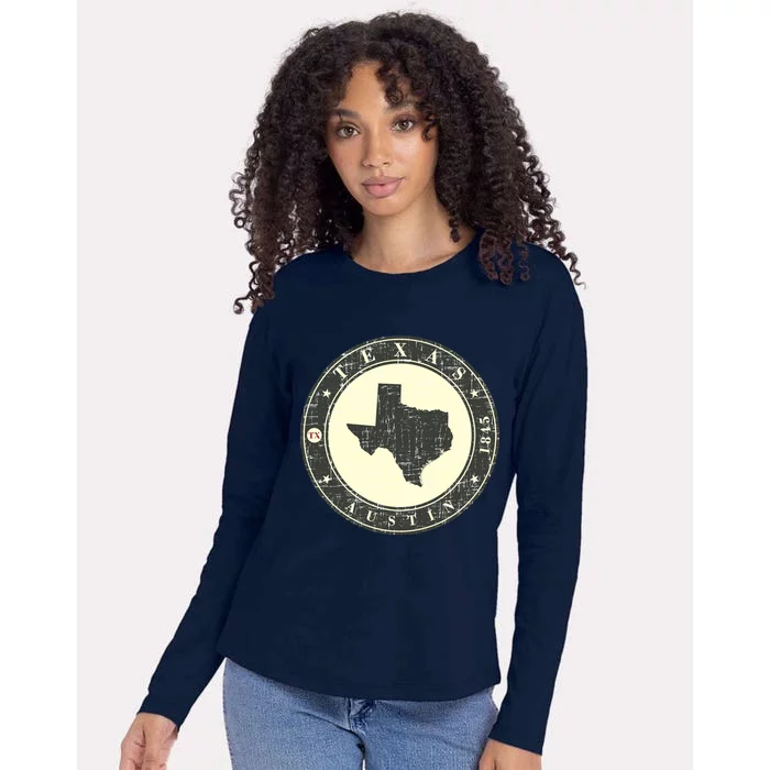 Vintage Austin Texas Logo Womens Cotton Relaxed Long Sleeve T-Shirt