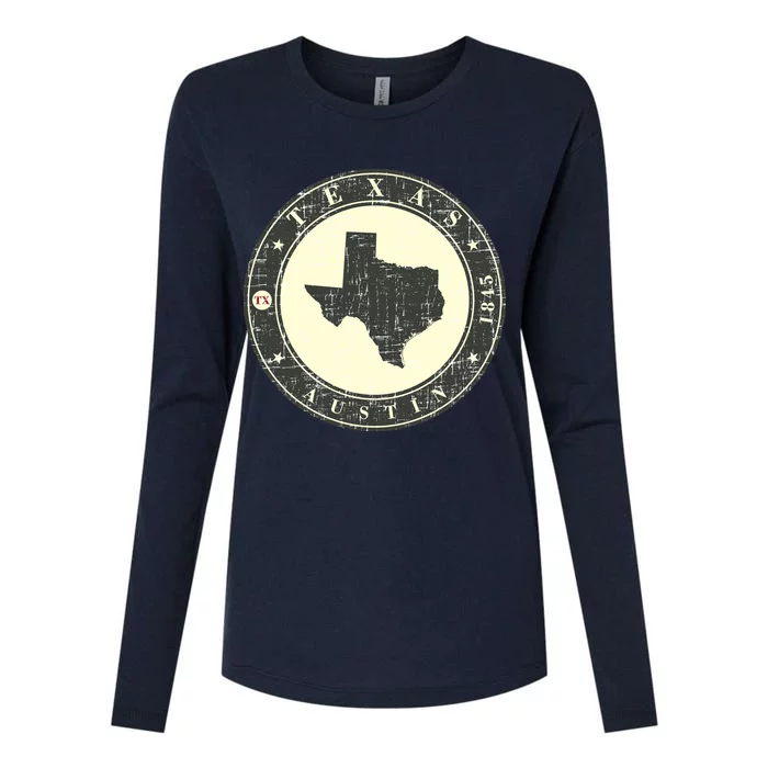 Vintage Austin Texas Logo Womens Cotton Relaxed Long Sleeve T-Shirt