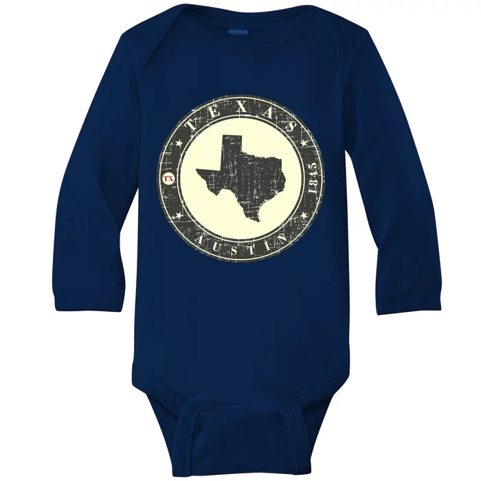 Vintage Austin Texas Logo Baby Long Sleeve Bodysuit