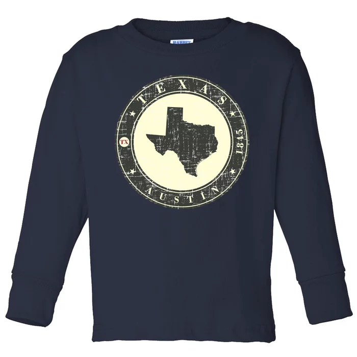 Vintage Austin Texas Logo Toddler Long Sleeve Shirt