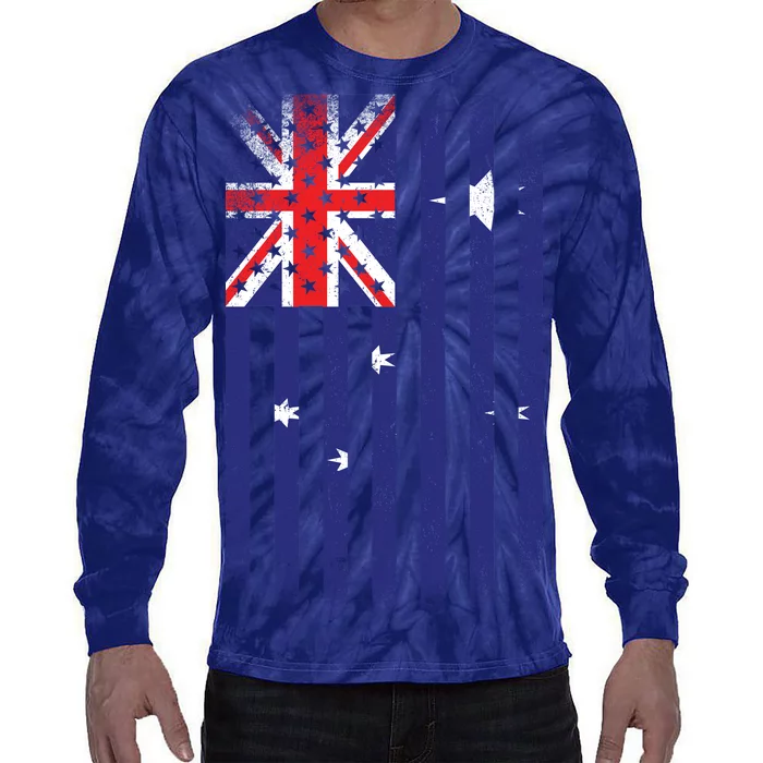 Vintage Australian Flag Tie-Dye Long Sleeve Shirt