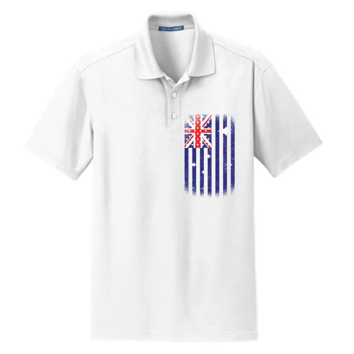 Vintage Australian Flag Dry Zone Grid Performance Polo