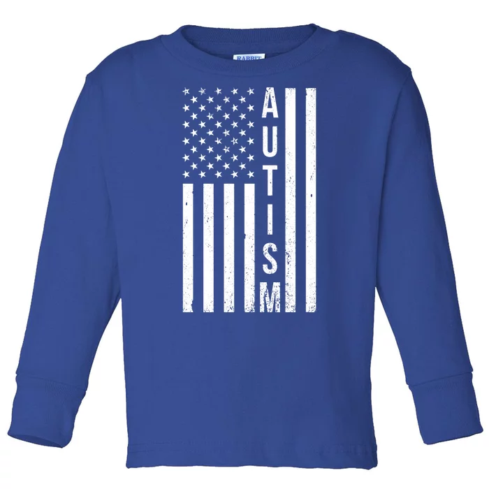 Vintage Autism Flag Toddler Long Sleeve Shirt