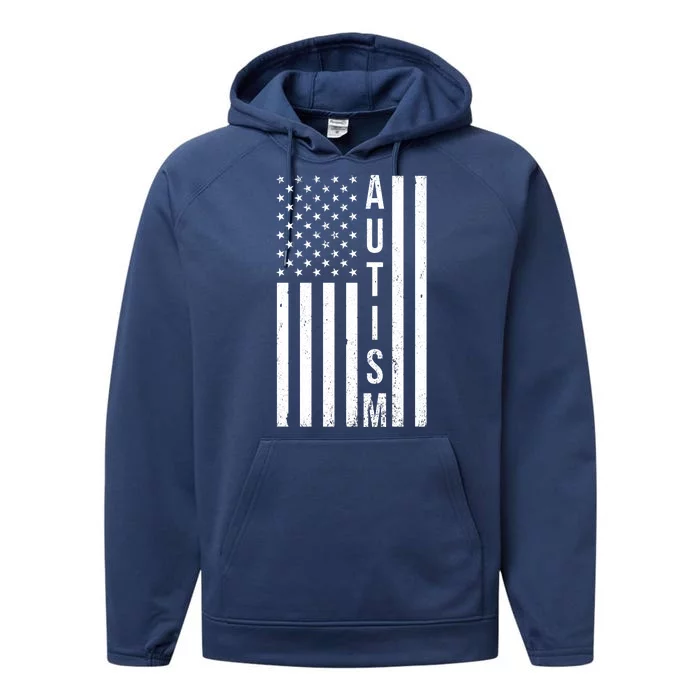 Vintage Autism Flag Performance Fleece Hoodie