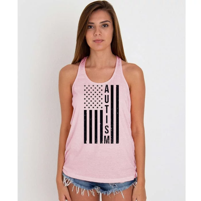 Vintage Autism Flag Women's Knotted Racerback Tank