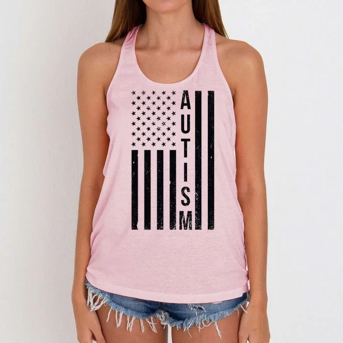 Vintage Autism Flag Women's Knotted Racerback Tank