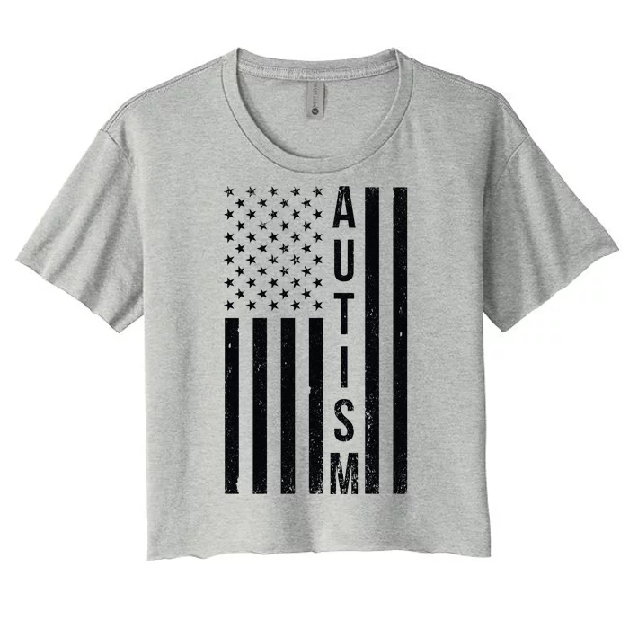 Vintage Autism Flag Women's Crop Top Tee