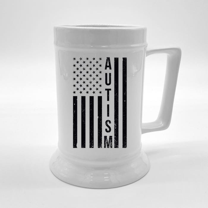 Vintage Autism Flag Front & Back Beer Stein