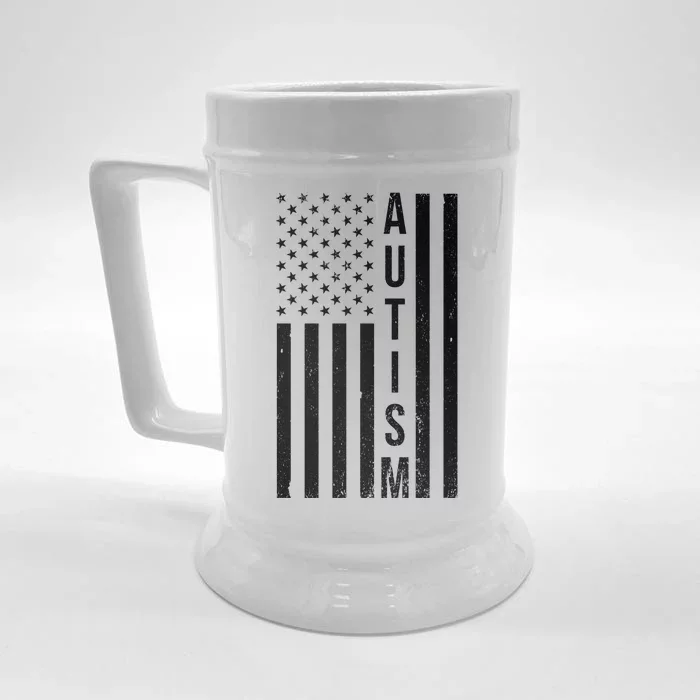 Vintage Autism Flag Front & Back Beer Stein