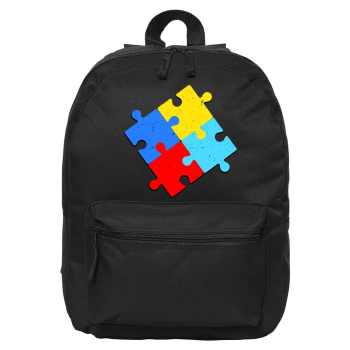 Vintage Autism Puzzle 16 in Basic Backpack