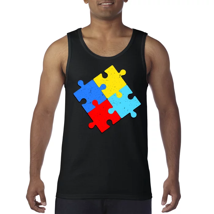 Vintage Autism Puzzle Tank Top