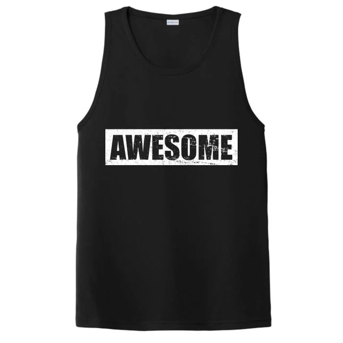 Vintage Awesome Logo Performance Tank