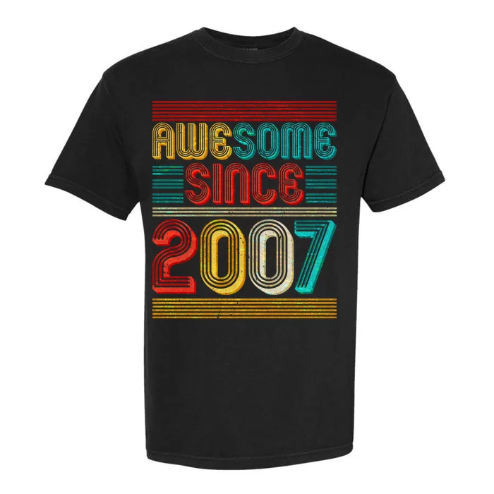 Vintage Awesome Since 2007 Happy 12th Birthday Garment-Dyed Heavyweight T-Shirt