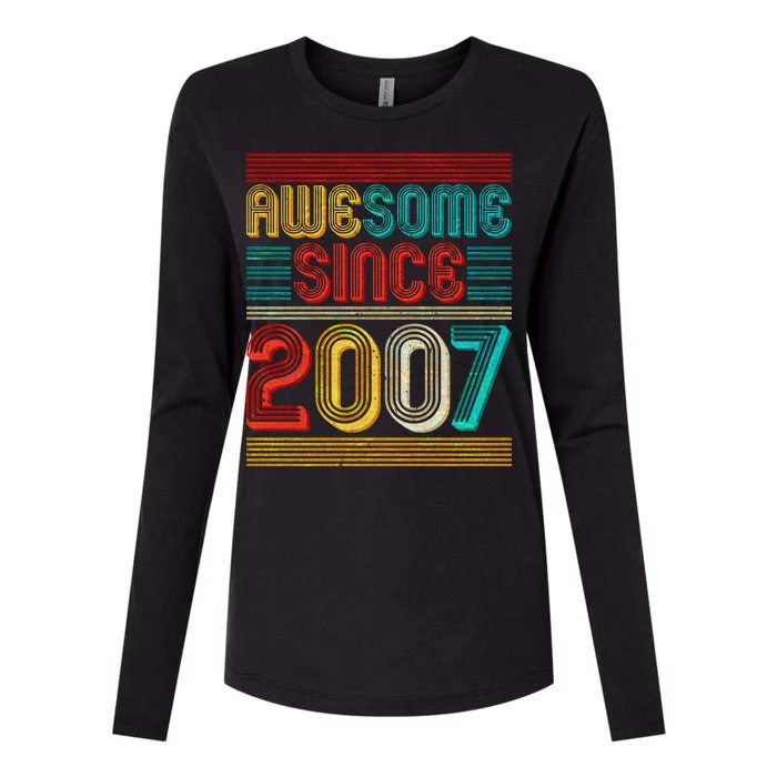 Vintage Awesome Since 2007 Happy 12th Birthday Womens Cotton Relaxed Long Sleeve T-Shirt