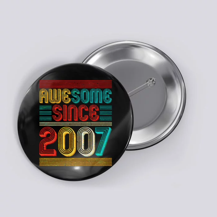 Vintage Awesome Since 2007 Happy 12th Birthday Button