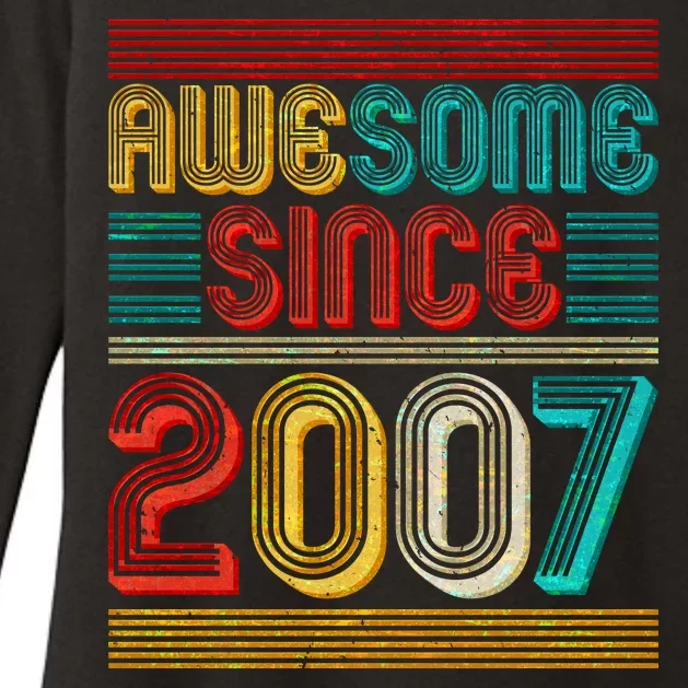 Vintage Awesome Since 2007 Happy 12th Birthday Womens CVC Long Sleeve Shirt