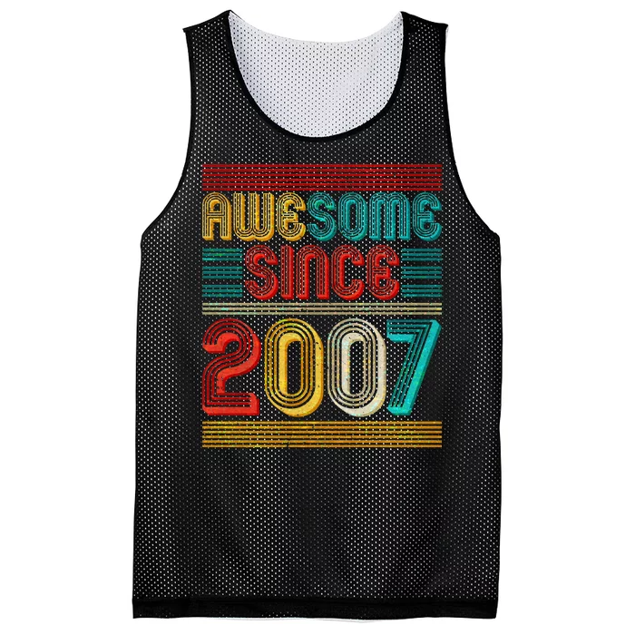 Vintage Awesome Since 2007 Happy 12th Birthday Mesh Reversible Basketball Jersey Tank