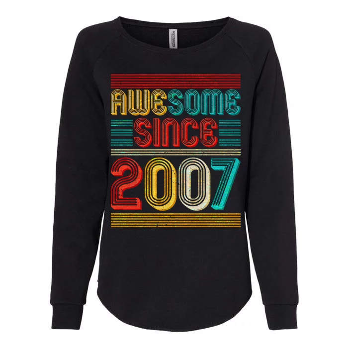 Vintage Awesome Since 2007 Happy 12th Birthday Womens California Wash Sweatshirt