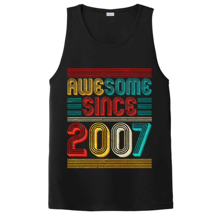 Vintage Awesome Since 2007 Happy 12th Birthday Performance Tank