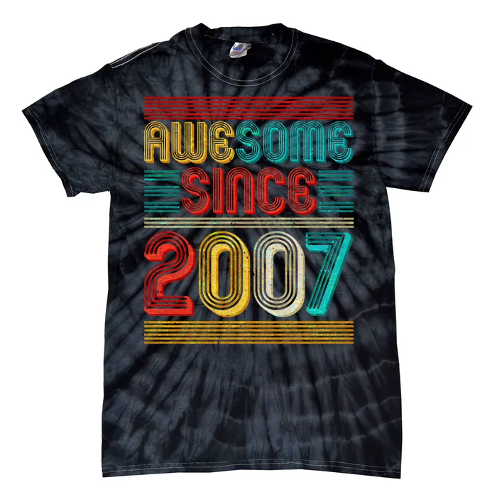 Vintage Awesome Since 2007 Happy 12th Birthday Tie-Dye T-Shirt