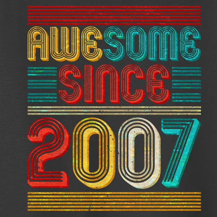 Vintage Awesome Since 2007 Happy 12th Birthday Toddler T-Shirt