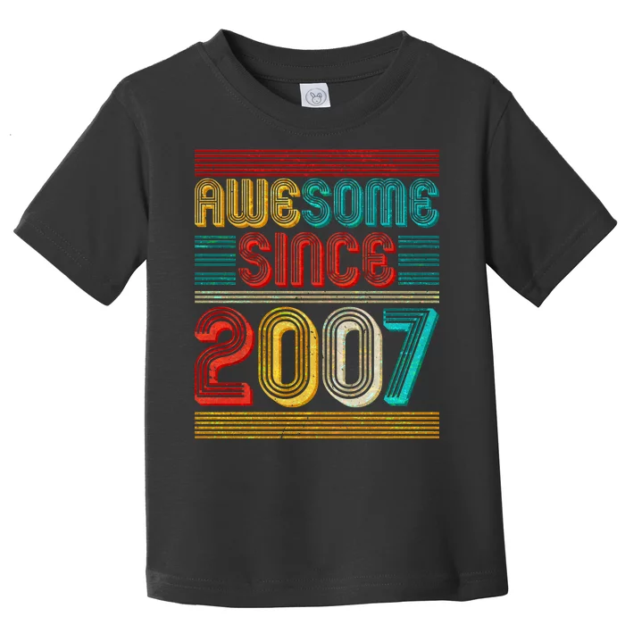 Vintage Awesome Since 2007 Happy 12th Birthday Toddler T-Shirt