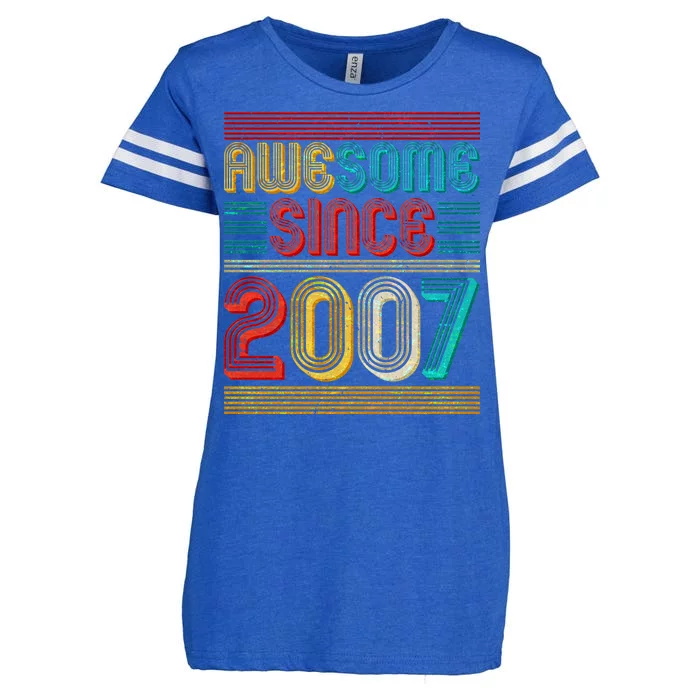 Vintage Awesome Since 2007 Happy 12th Birthday Enza Ladies Jersey Football T-Shirt