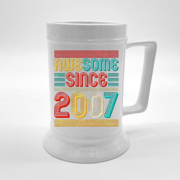 Vintage Awesome Since 2007 Happy 12th Birthday Front & Back Beer Stein