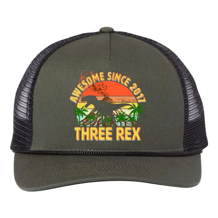 Vintage Awesome Since 2017 3rd Birthday Retro Rope Trucker Hat Cap