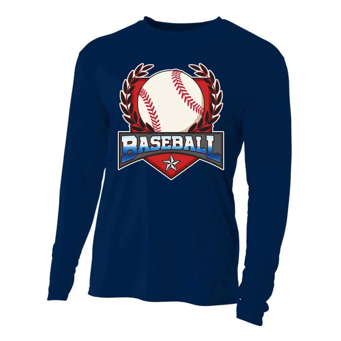 Vintage Baseball Fan Logo Cooling Performance Long Sleeve Crew