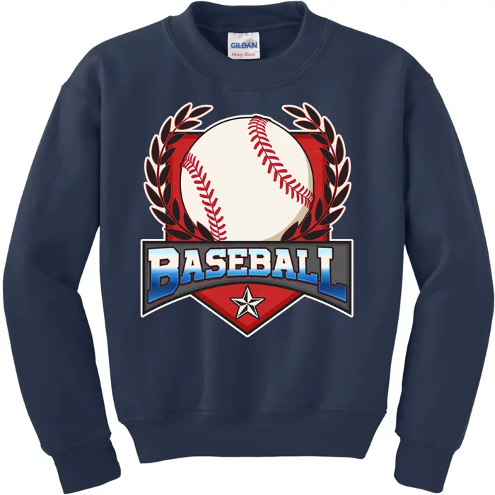 Vintage Baseball Fan Logo Kids Sweatshirt