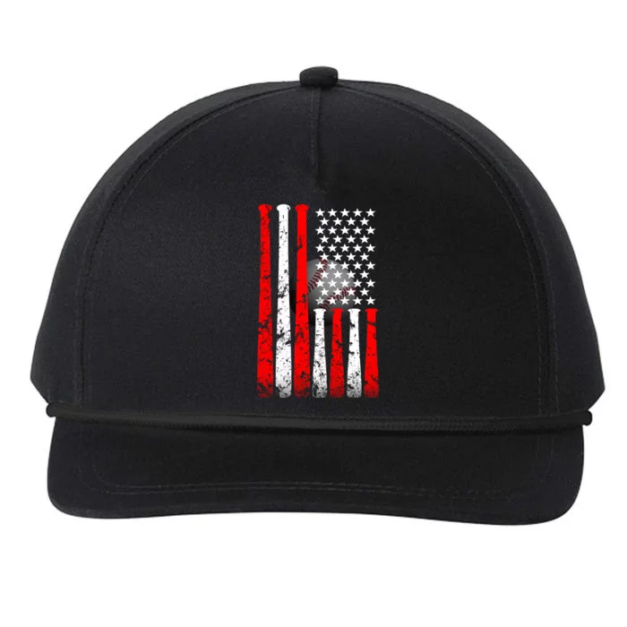 Vintage Baseball Flag Snapback Five-Panel Rope Hat