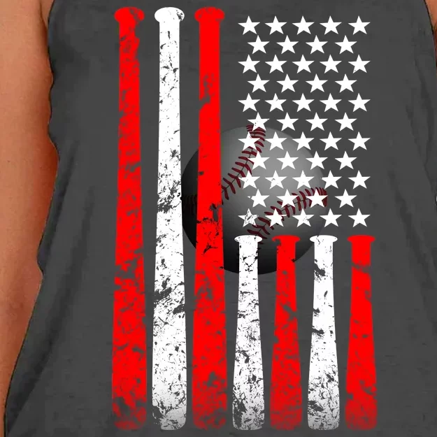 Vintage Baseball Flag Women's Knotted Racerback Tank