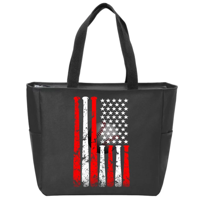 Vintage Baseball Flag Zip Tote Bag