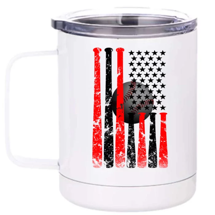 Vintage Baseball Flag Front & Back 12oz Stainless Steel Tumbler Cup