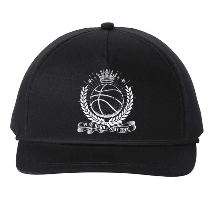 Vintage Basketball Stay True Play Hard Snapback Five-Panel Rope Hat