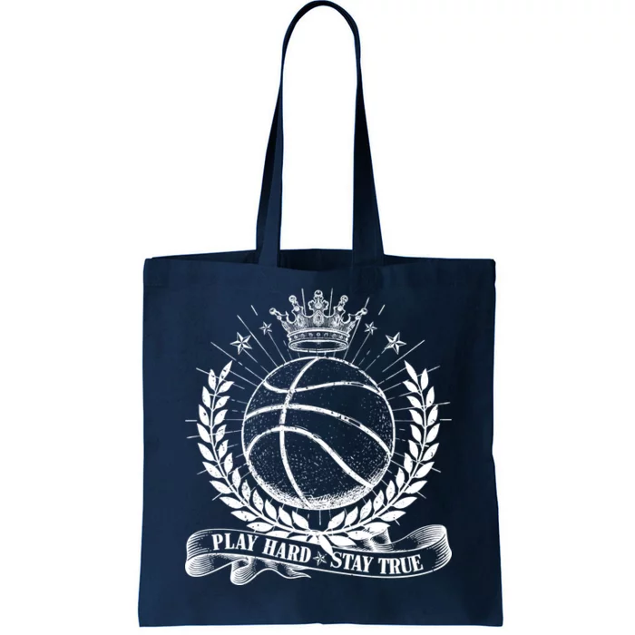 Vintage Basketball Stay True Play Hard Tote Bag