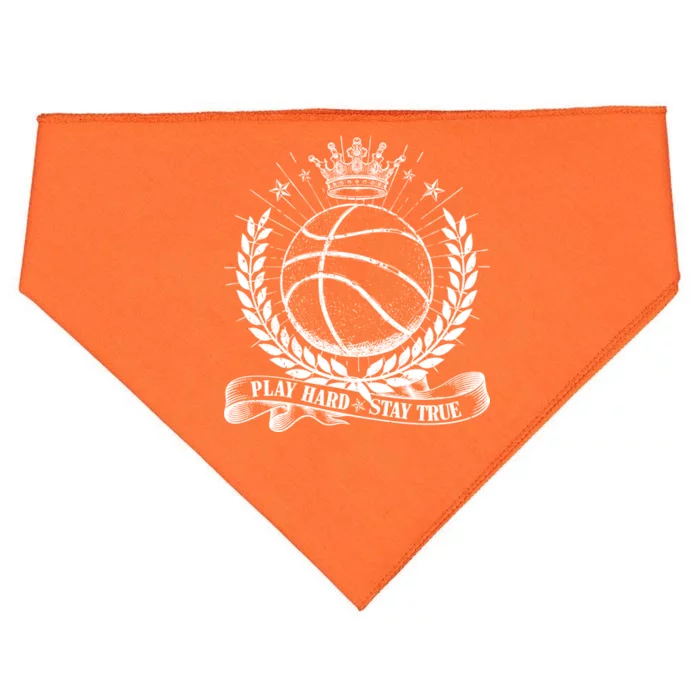 Vintage Basketball Stay True Play Hard USA-Made Doggie Bandana