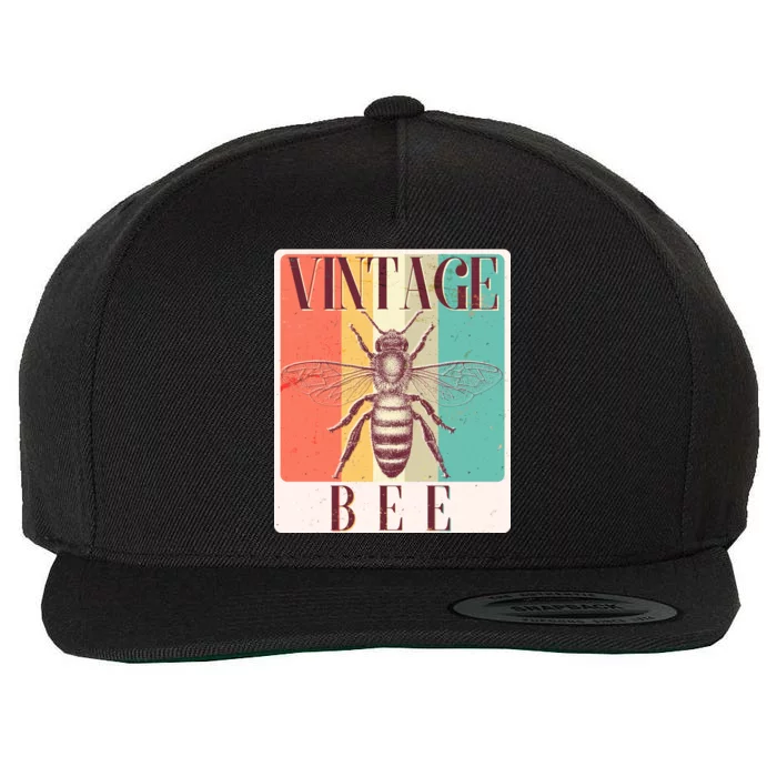 Vintage Bee Wool Snapback Cap