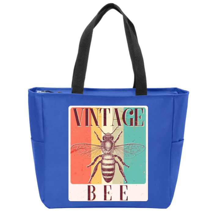 Vintage Bee Zip Tote Bag