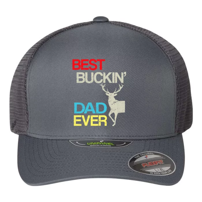 Vintage Best Buckin Dad Hunting Flexfit Unipanel Trucker Cap