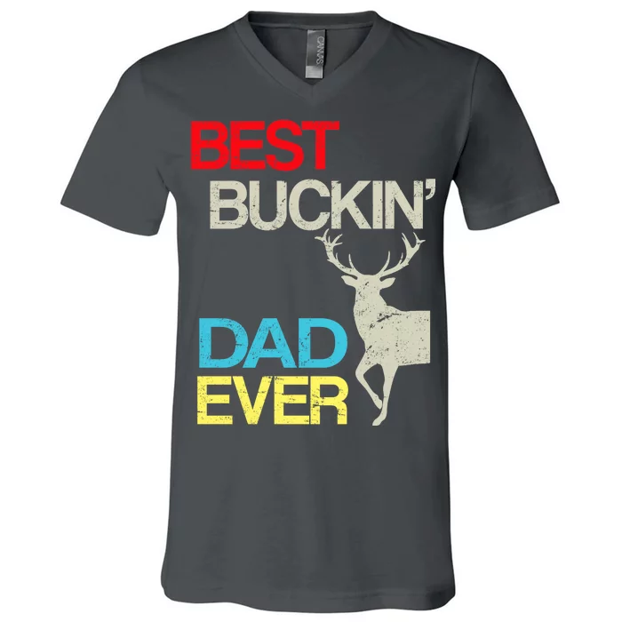 Vintage Best Buckin Dad Hunting V-Neck T-Shirt