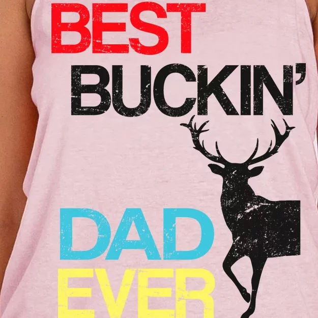 Vintage Best Buckin Dad Hunting Women's Knotted Racerback Tank