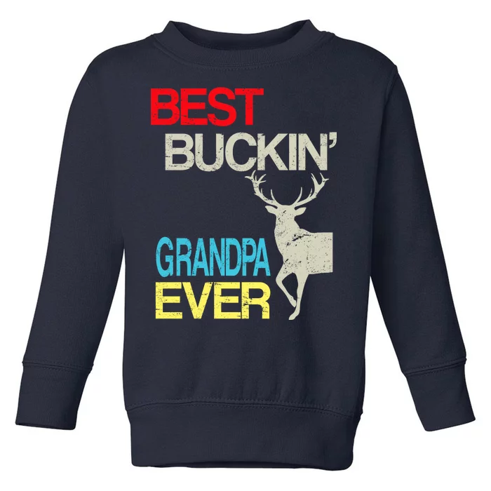 Vintage Best Buckin Grandpa Hunting Toddler Sweatshirt