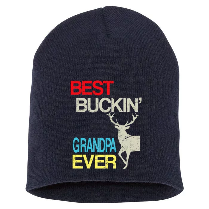 Vintage Best Buckin Grandpa Hunting Short Acrylic Beanie