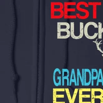 Vintage Best Buckin Grandpa Hunting Full Zip Hoodie