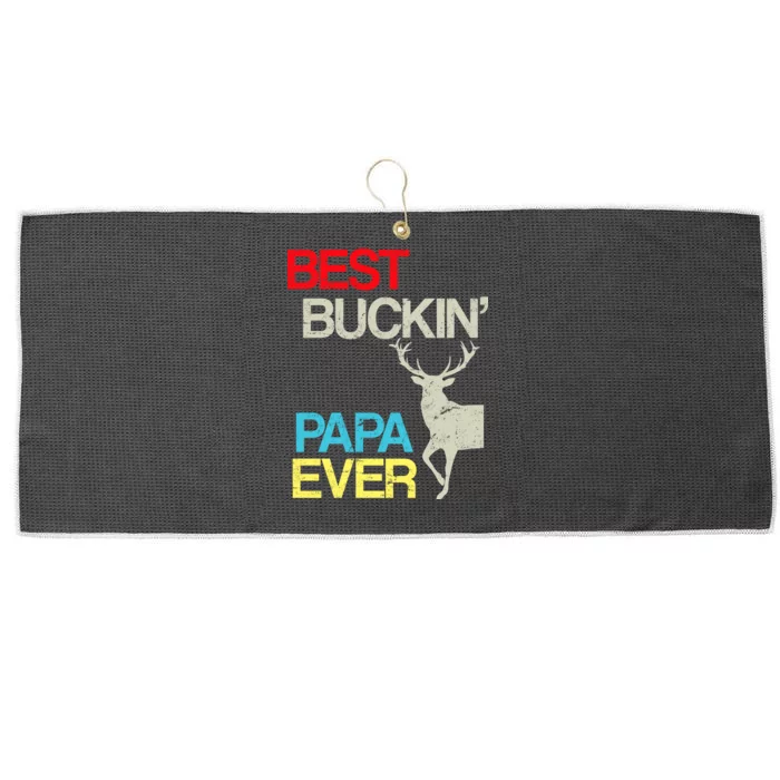 Vintage Best Buckin Papa Hunting Large Microfiber Waffle Golf Towel