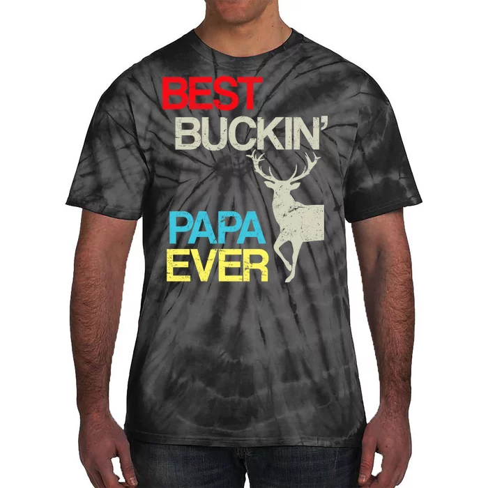 Vintage Best Buckin Papa Hunting Tie-Dye T-Shirt